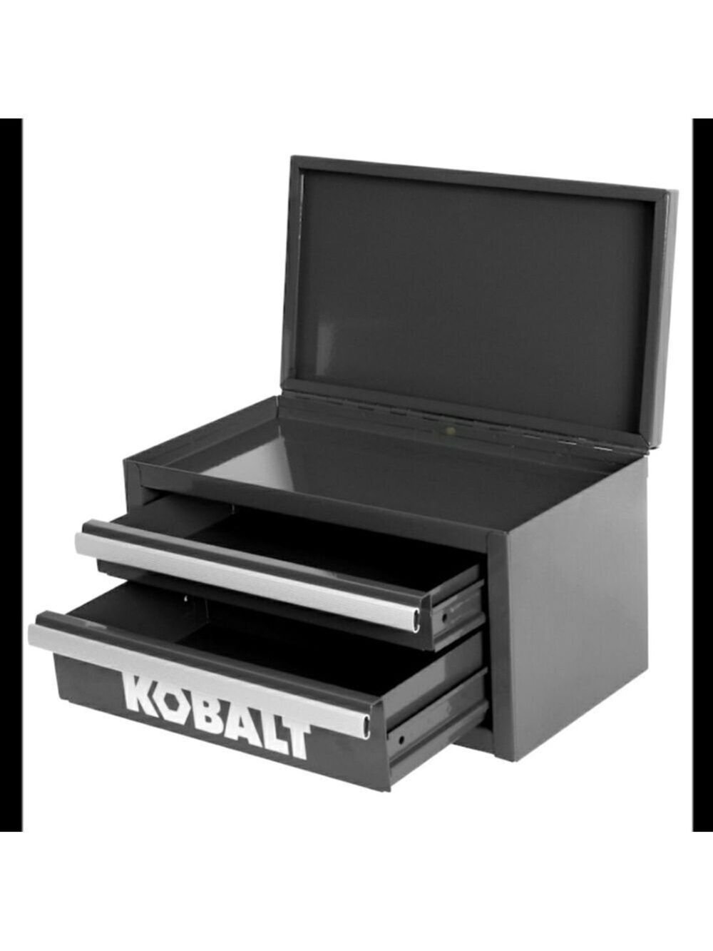 Kobalt Mini Tool Box Black New Silver Drawer Accents